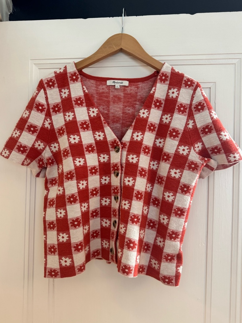 Floral Gingham Sweater Tee NF399